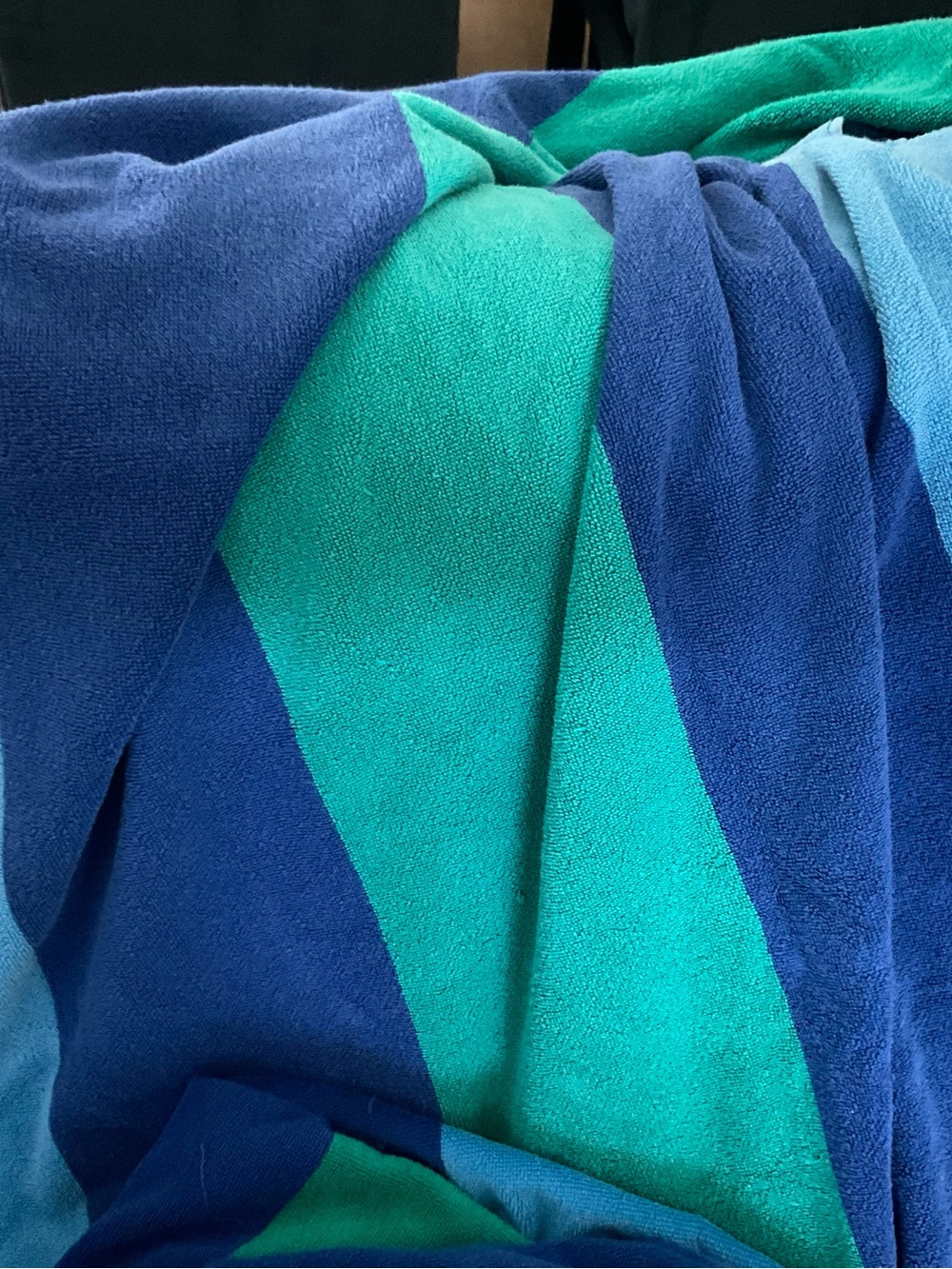 Three Lands' End Blue and Green Striped Beach Towels